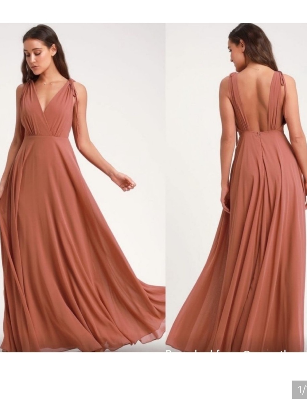 Lulu's Rusty Rose Backless Maxi Dress
